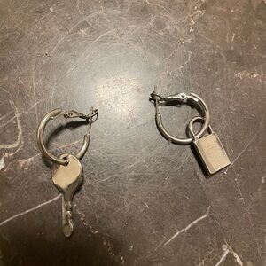 Key and lock earrings